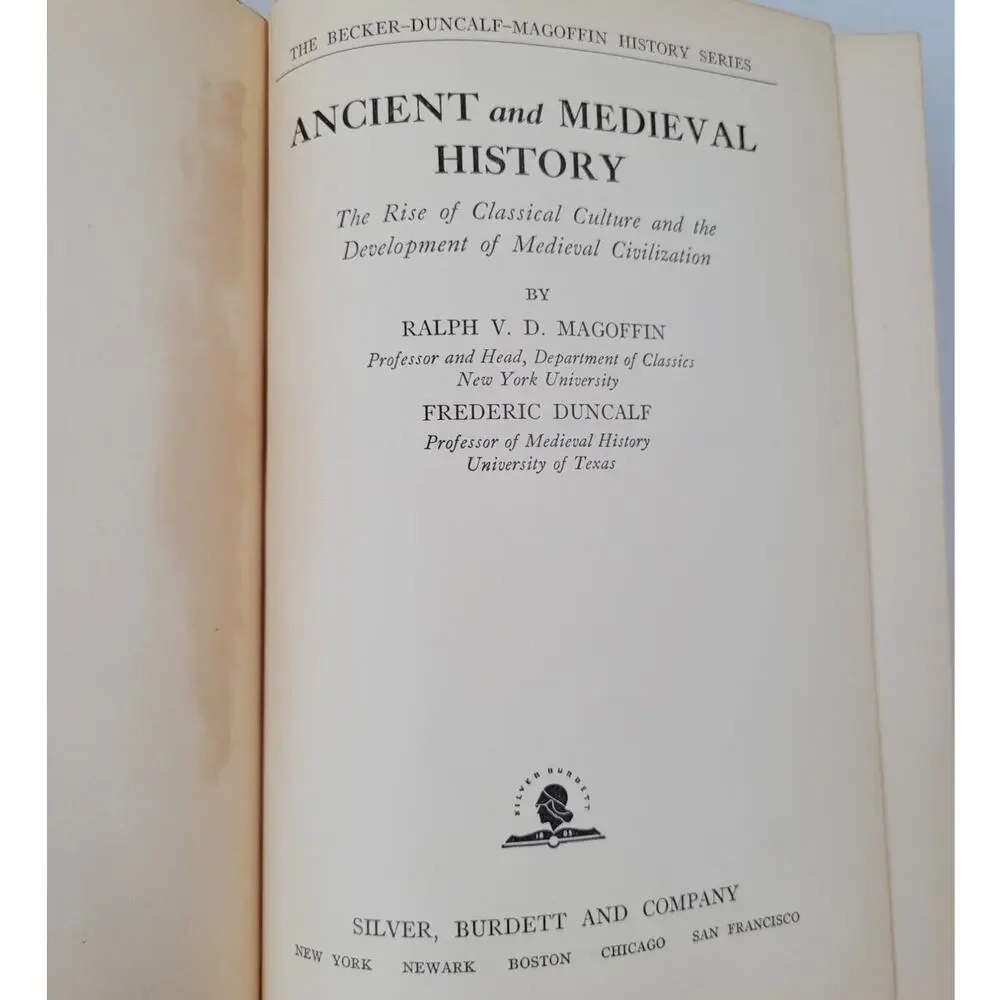 Dark Academia Library Signed 1934 Ancient Medieval History Hardcover Goth‎
